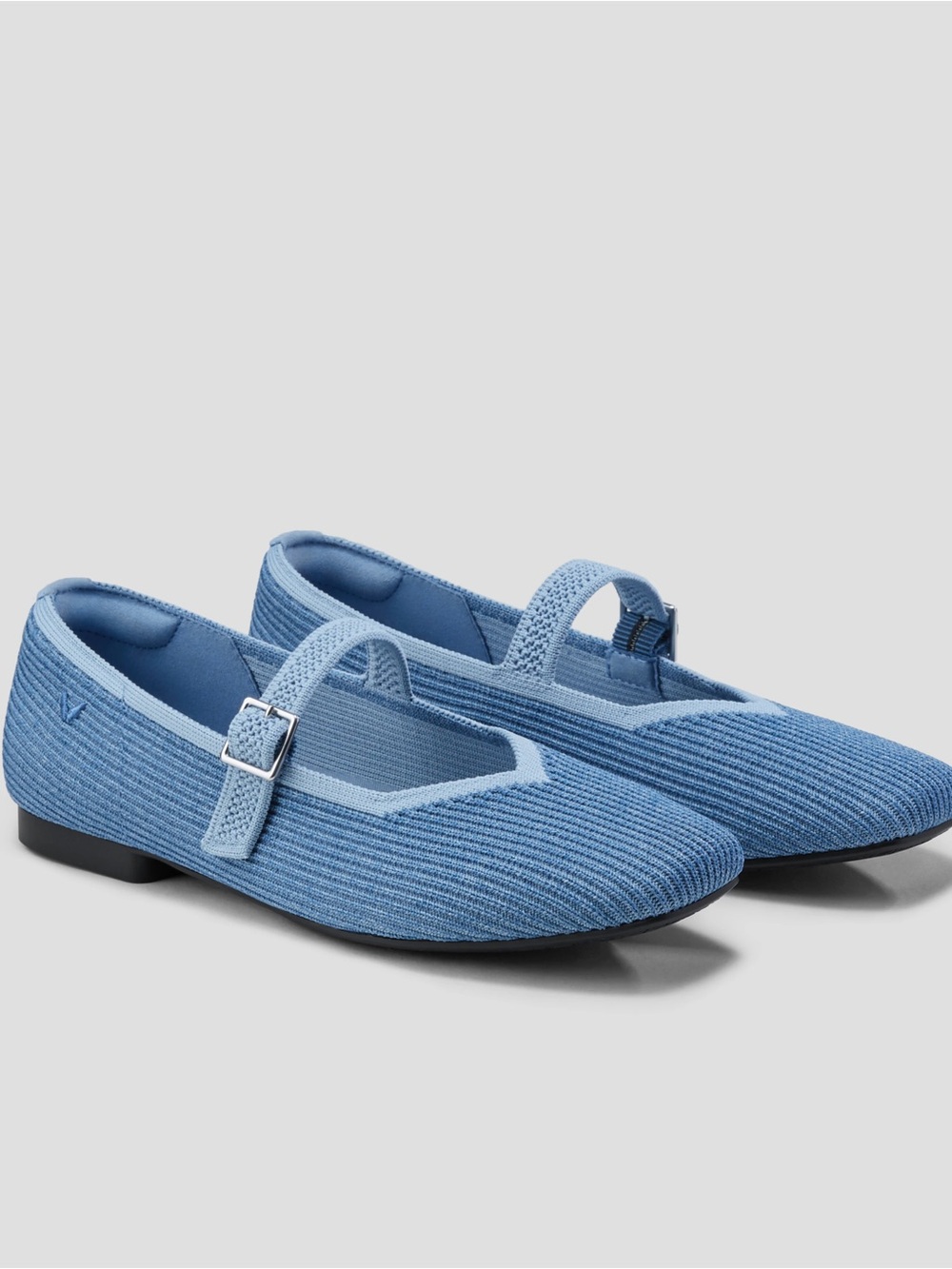 VIVAIA Square-Toe Margot Mary Jane Denim Blue - Picture 2 of 14